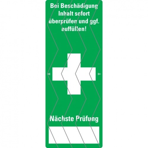 Sicherheitssiegel Erste Hilfe, Haftpapier ablösbar, 25x65mm, 9/Bogen