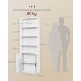 thumbnail of Helloshop26 - Bibliothèque étagère haute sur 6 niveaux avec porte meuble de rangement ouvert 24 x 60 x 175 cm pour salon bureau 12_0005285