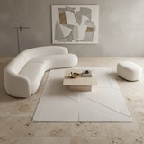 thumbnail of Teppich Waschbar Geometrisch Modern Esszimmer Flur Creme 140x200 cm OEKO-TEX Fußbodenheizung geeignet Gekettelt – LAVAREDO von Kadima Design