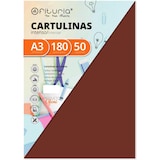 thumbnail of Pack 50 Cartulina A3 180g, Color Marrón para Manualidades, Diseños Creativos y Proyectos de Arte · Ofituria