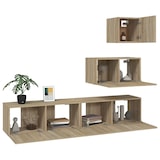 thumbnail of Set de muebles para TV 4 pzas madera contrachapada roble Sonoma