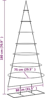 thumbnail of vidaXL Metall-Weihnachtsbaum für Dekorationen Schwarz 180 cm