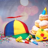 thumbnail of Relaxdays Propeller Mütze, gestreift, für Damen & Herren, Kopfumfang 55-61 cm, Fasching, Festival, Helikoptermütze, bunt