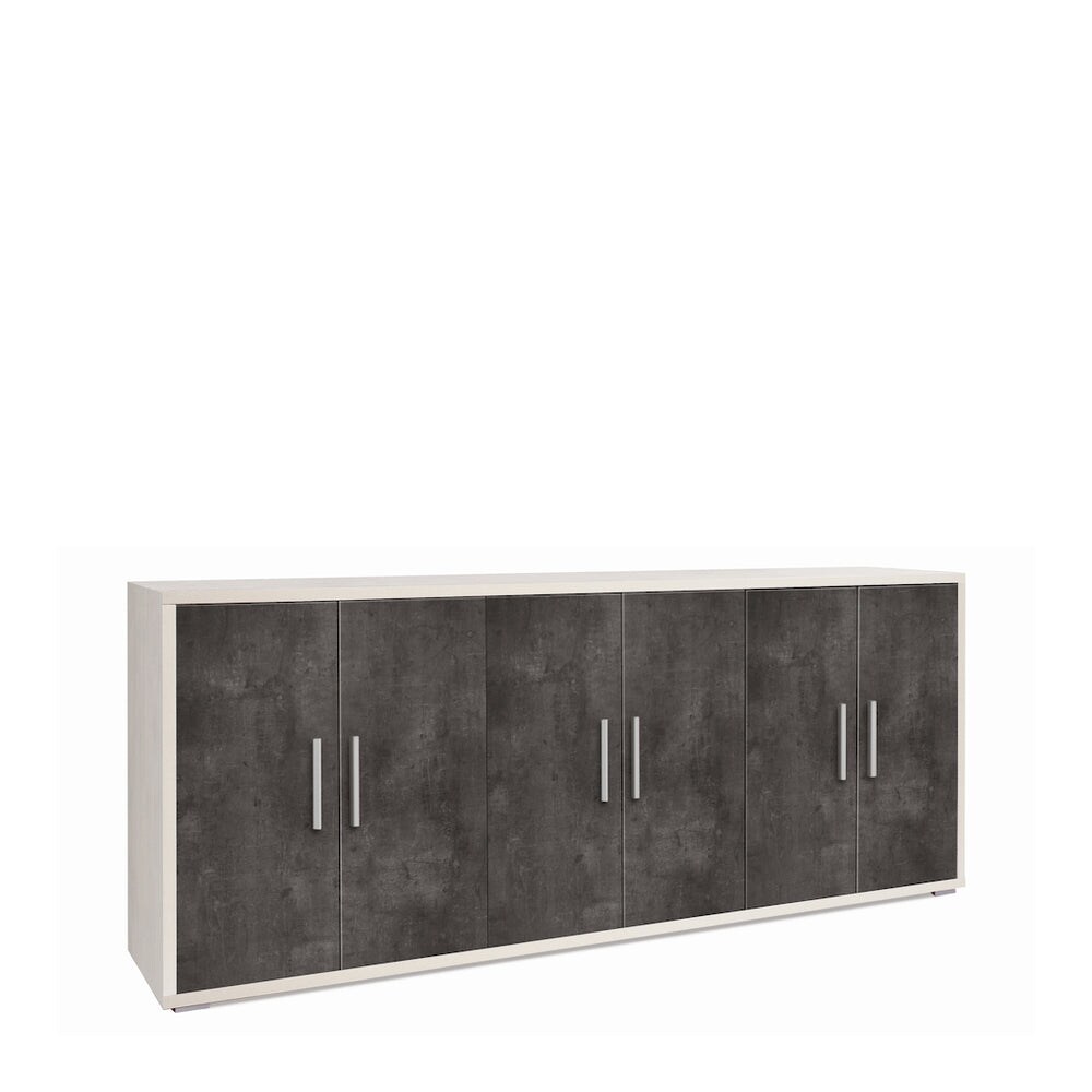 SARMOG MOBILE 6 ANTE KIT L203 P41 H84 in truciolare nobilitato color ossido bianco e ossido nero