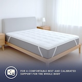 thumbnail of The White Stone Topper | Gepolsterter Topper 800 g/m² mit Baumwollkugeln | Atmungsaktive Mikrofaser | Extra Komfort & Volumen | 80 x 190 cm