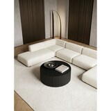 thumbnail of Runder Sofatisch mit Wellen-Muster, Couchtisch Metall Schwarz. 67x67x31 cm | Kadima Design