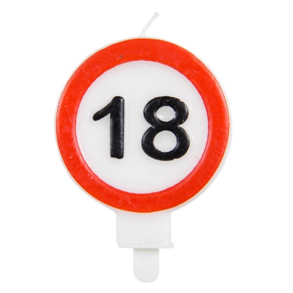 Folat 18. Geburtstag Verkehrsschild Kerze