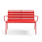 thumbnail of Banco metálico rojo para terraza - Oviala