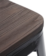 thumbnail of 4er-Set Hocker HWC-A73 inkl. Holz-Sitzfläche, Metallhocker Sitzhocker, Metall Industriedesign stapelbar ~ schwarz