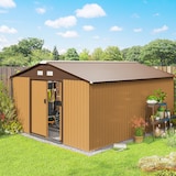 thumbnail of Outsunny cobertizo de jardín 340x386x200 cm 12,4 m²  caseta de metal para almacenamiento de herramientas con puertas correderas y ventilaciones