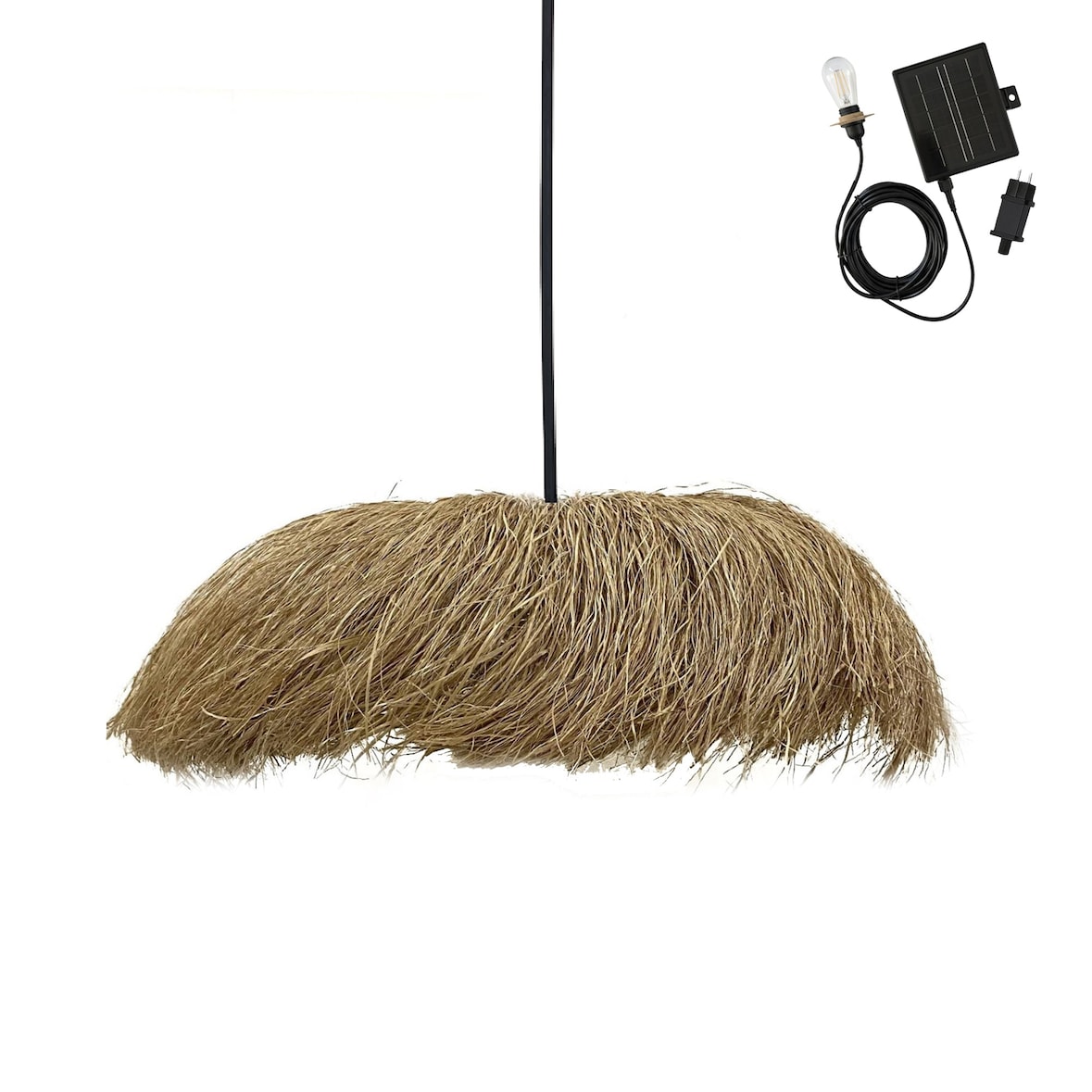 Lumisky HAVANA Solar-Pendelleuchte, 75 cm Durchmesser, 5 m Länge Seegras Beige