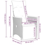thumbnail of vidaXL Tuinstoelen 2 st verstelbaar met kussens poly rattan grijs