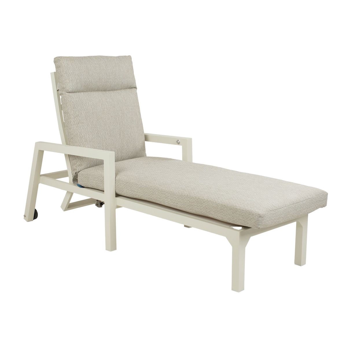 Espreguiçadeira reclinável, com almofada, Alumínio, Branco, 220x68x99 cm