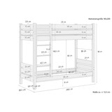 thumbnail of Etagenbett für Erwachsene Kiefer 90x200 Rollrosten Nische 100 Massivholz-Stockbett 60.16-09
