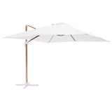 thumbnail of Vrijhangende parasol 3×3 m kantelbaar, draaibaar in houtlook ecru
