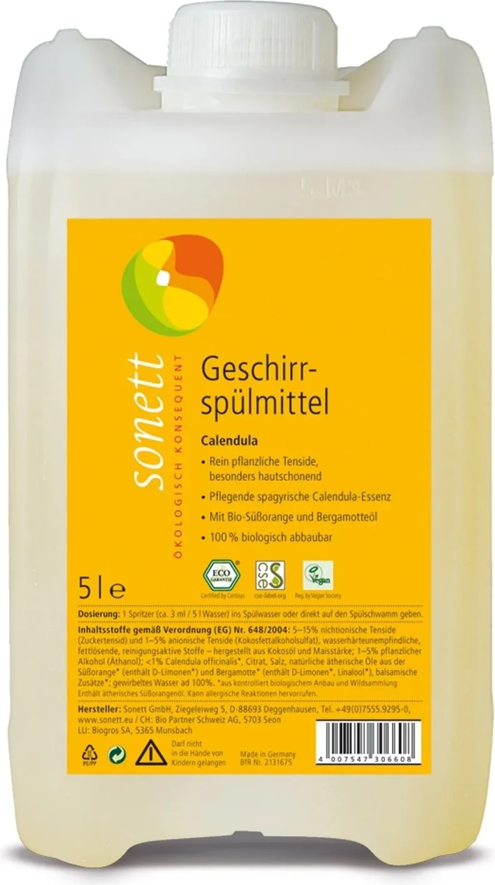 SONETT Geschirrspülmittel CALENDULA 5 Liter