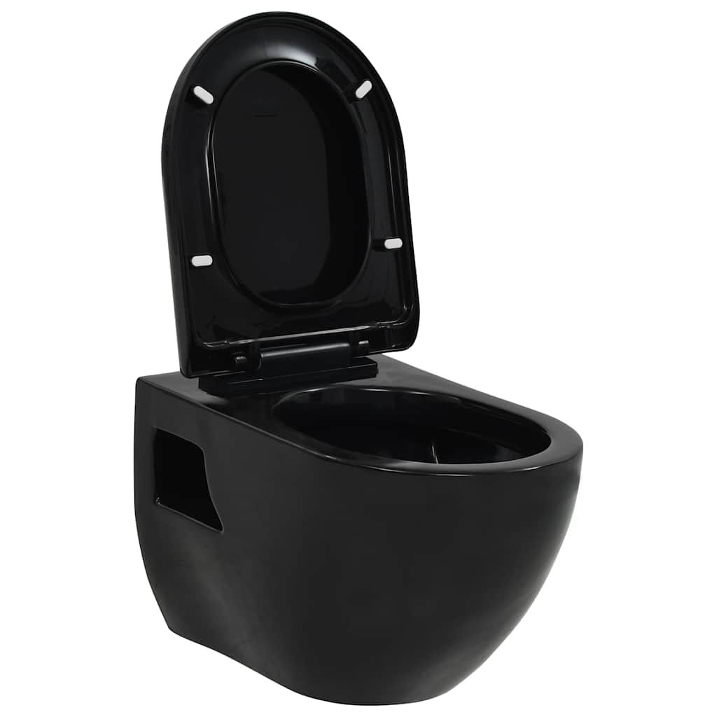 vidaXL Wand-WC Keramik Schwarz