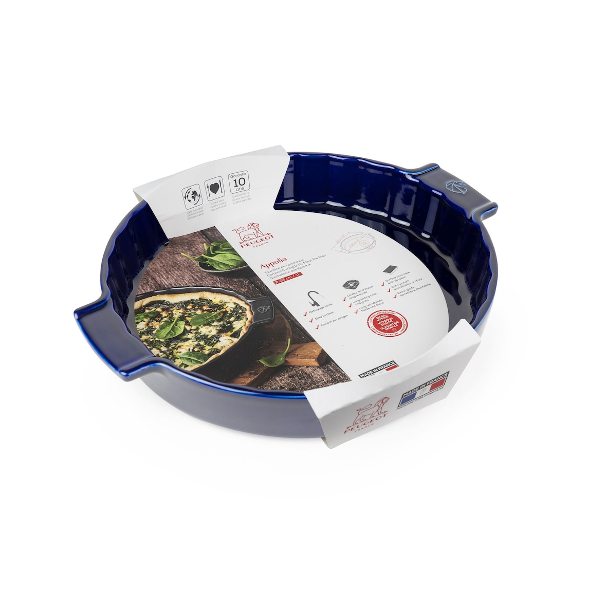 Peugeot Quicheform Appolia Tortenform Tarteform Keramik Blau 28 cm 60411