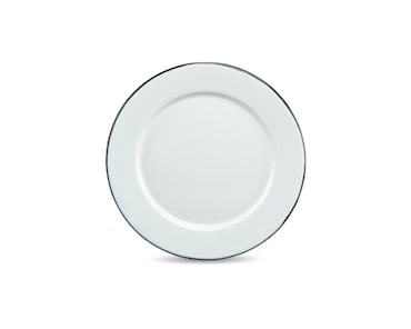 Graniteware - Prato Ø22cm em aço esmaltado - Compatível com forno e lava-louças - Leve - Empilhável - Resistente a riscos - Branco