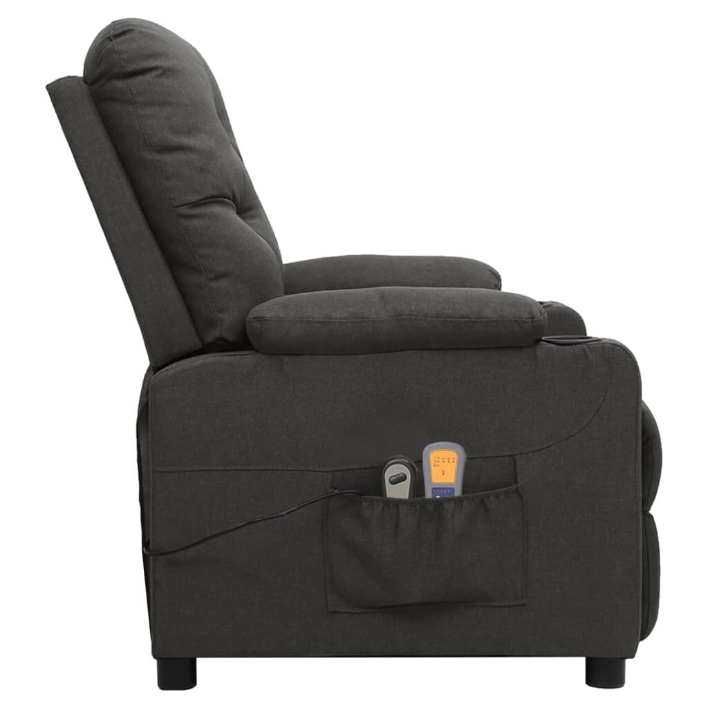 vidaXL Massagesessel Elektrisch Dunkelgrau Stoff