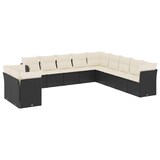 thumbnail of vidaXL 11-tlg. Garten-Sofagarnitur mit Kissen Schwarz Poly Rattan