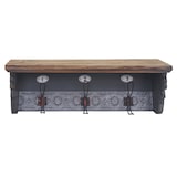 thumbnail of Wandgarderobe HWC-A43, Wandhaken, Tanne Holz massiv Vintage 22x60x18cm