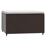 thumbnail of vidaXL Gartenhocker mit Kissen Braun Poly Rattan