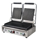 thumbnail of Parilla de contacto doble, ranurada, acero inoxidable, 21 x 54 x 32 cm, con temporizador, temp. hasta 300°C, 2.9 kW, Buffalo FC383