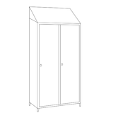 thumbnail of Armadio spogliatoio in acciaio inox AISI 430 a 2 posti a 2 ante con tramezza sporco/pulito cm. 95x50x215h