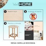 thumbnail of Wellhome - Runder Ausziehtisch Buche strukturlackiert ohne Lack 100x100x75 cm