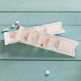 thumbnail of greenbox - Medikamenten-Dispenser aus Pflanzenfasern 6 x 22 x 1 cm, 4 Kammern, rPET-Schiebedeckel, 200 St.