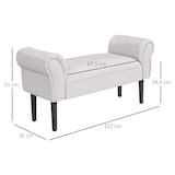 thumbnail of Taburete Pie de Cama Banqueta con Brazos Tapizada Banco de Dormitorio Recibidor