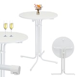 thumbnail of Stehtisch klappbar Ø 80 cm Höhe 110 cm Stahl MDF-Holz Gastrotisch Partytisch Bistrotisch in Weiß