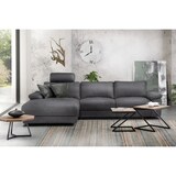 thumbnail of Sofá KAWOLA Sofá de esquina LOLA XL de tela gris con función de relajación motorizada chaise longue izquierda