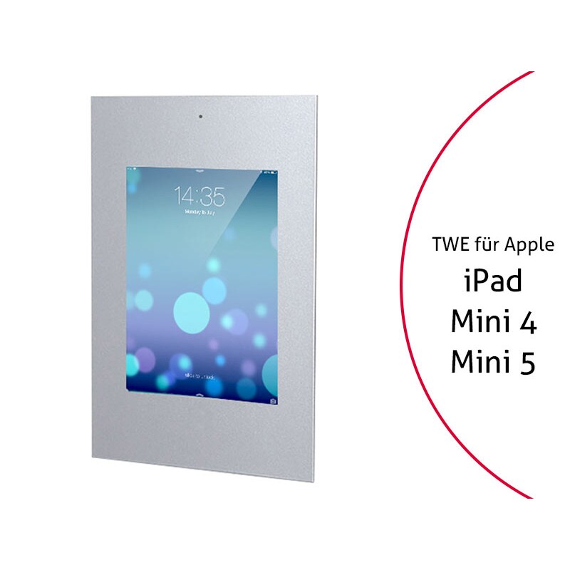TabLines TWE021S Tablet Wandeinbau für Apple iPad Mini 4/5, DS, Silber