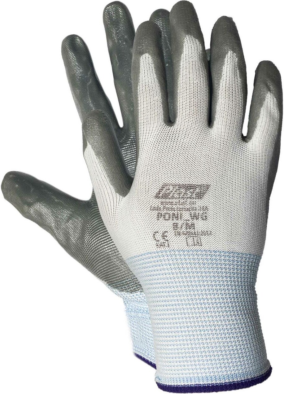 60 Paar Arbeitshandschuhe Montagehandschuhe Nylon-Nitril Größe M-8 Unisex grau