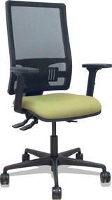 thumbnail of Silla Bormate asincro malla negra asiento bali verde oliva brazos 2D ruedas 65mm