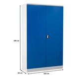 thumbnail of PROREGAL Stahlschrank BEE mit 6 lackierten Fachböden | HxBxT 195x120x50cm | Lichtgrau-Enzianblau | Werkstattschrank Werkzeugschrank Aktenschrank