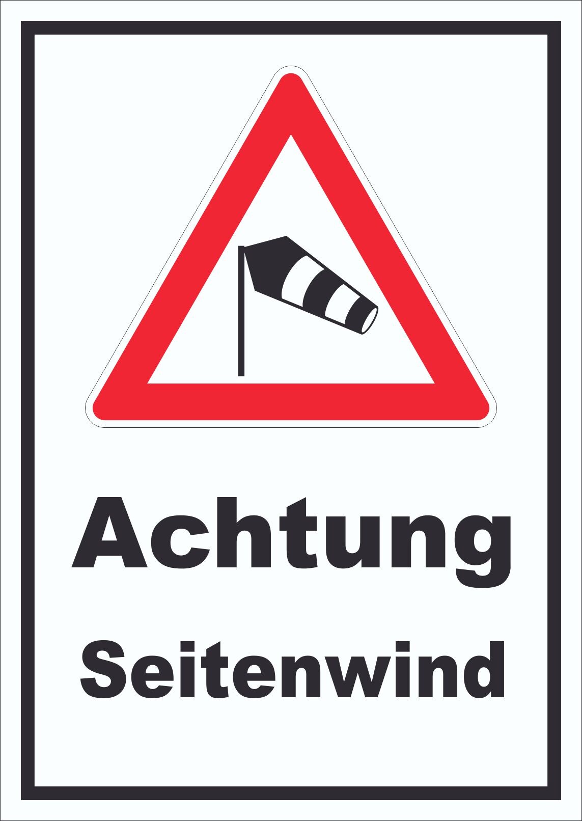 Schild Achtung Seitenwind A5 (148x210mm)