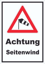 thumbnail of Schild Achtung Seitenwind A5 (148x210mm)