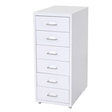 thumbnail of Décoshop26 - Caisson à tiroirs rangement bureau sur roulettes 69x28x41cm 6 tiroirs en acier blanc 04_0004357