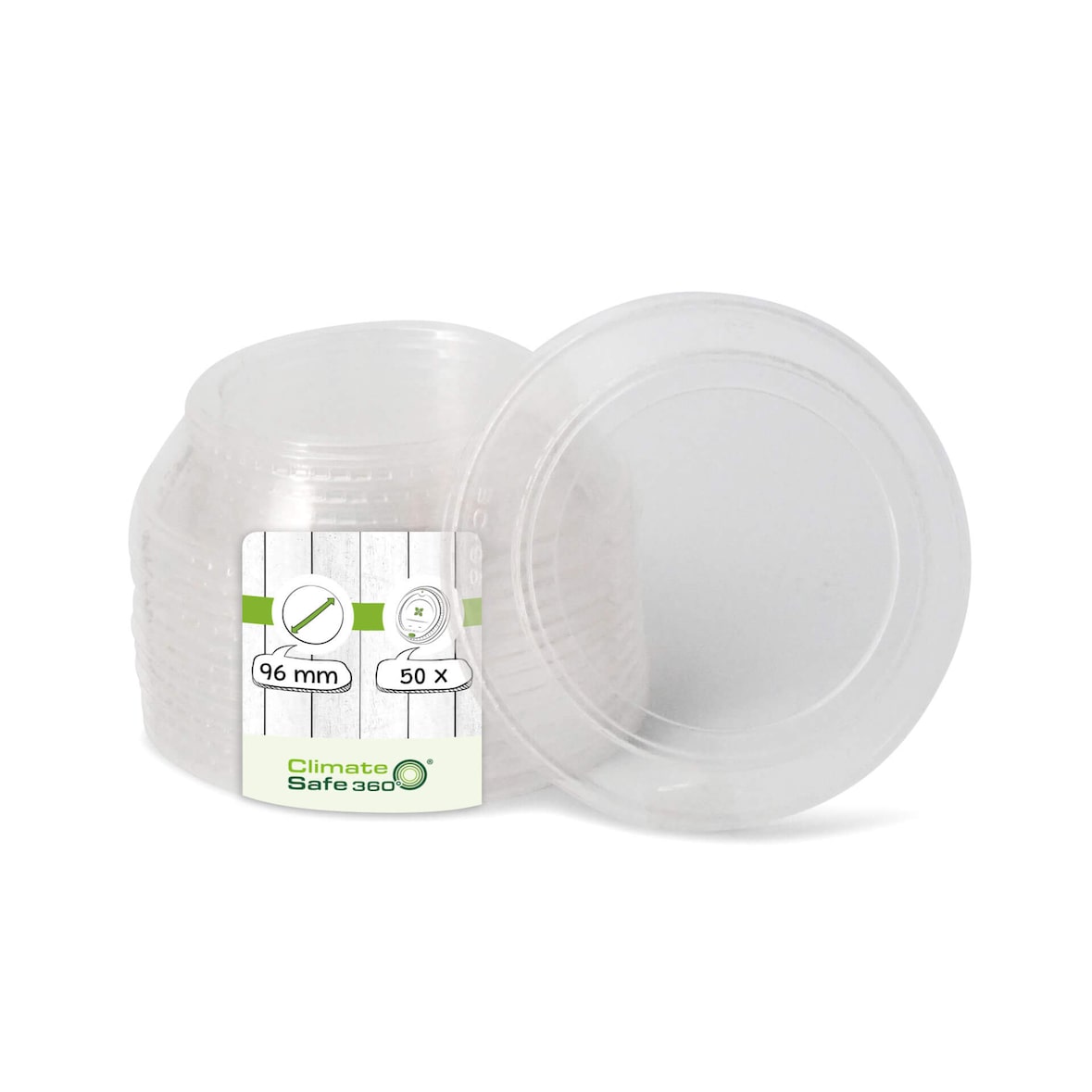 greenbox - PLA-Kombi-Deckel Ø 96 mm, geschlossen, 50 St.