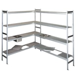 thumbnail of Scaffale in acciaio inox con piani regolabili in altezza a piacimento cm. 70x40x180h