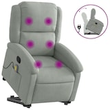 thumbnail of vidaXL Massagesessel mit Aufstehhilfe Hellgrau Samt