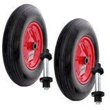 thumbnail of 2x Schubkarrenrad Ersatzrad Vollgummi 4.80/4.00-8 mit Achse Stahlfelge