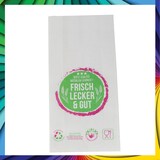 thumbnail of DayBays 5000 Stk. Bäckerfaltenbeutel 28+8x35 cm Typ 646 mit neutralem Druck Kraftpapier weiss gefädelt