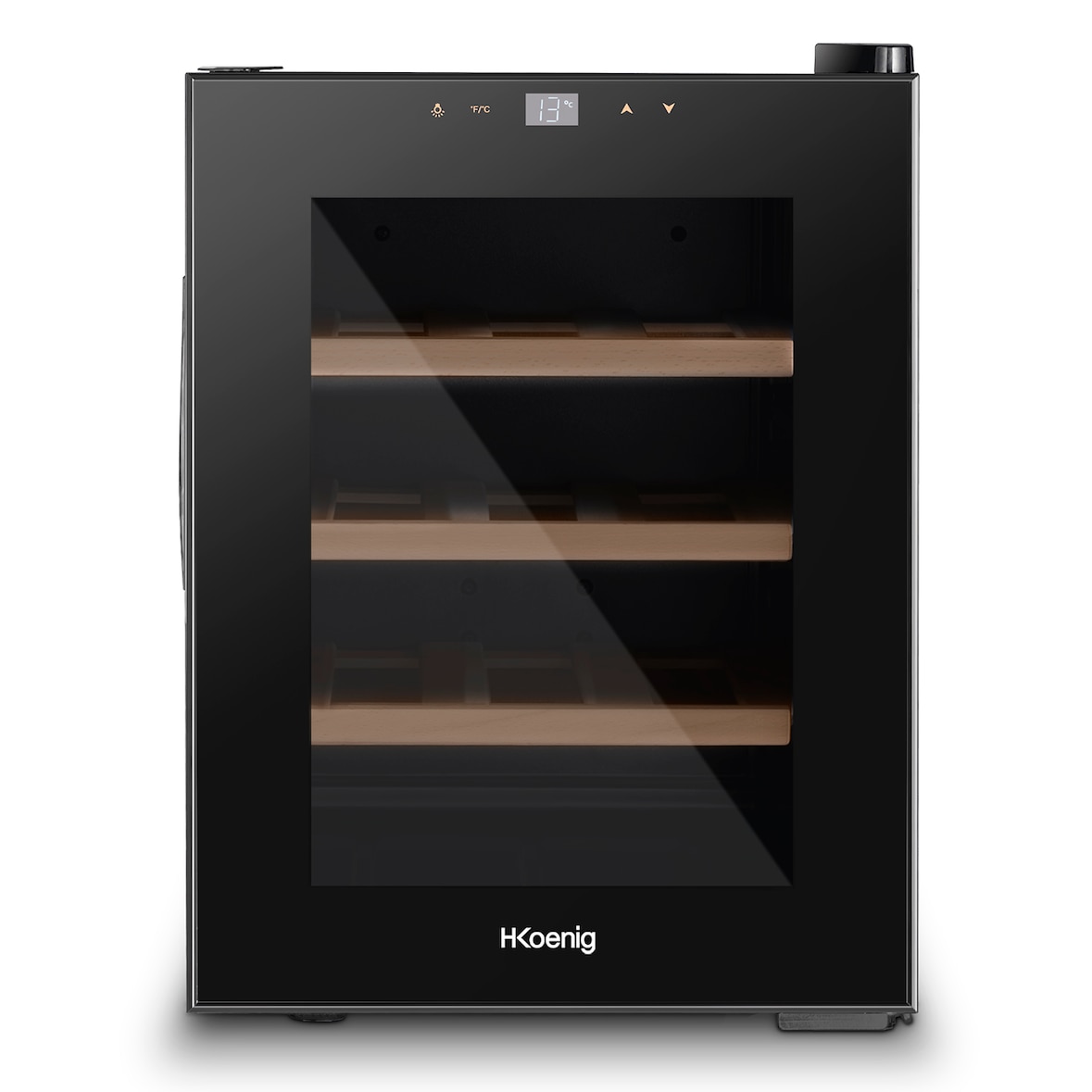 H.Koenig Cantina per vini 12 bottiglie AGE12, 31 L, professionale in acciaio inox, refrigerante, termoelettrica, regolabile da 11°C a 18°C