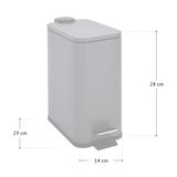 thumbnail of SVITA ST5 Mülleimer Treteimer Tretmülleimer Abfalleimer Edelstahl 5l inkl. Inneneimer Tretmechanismus Softclose-Deckel Tragegriff rechteckig Silber