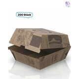 thumbnail of Hamburger-Box Wellpappe, 200 Stück, to go, take away, Newspaper- Designe, recyclebar