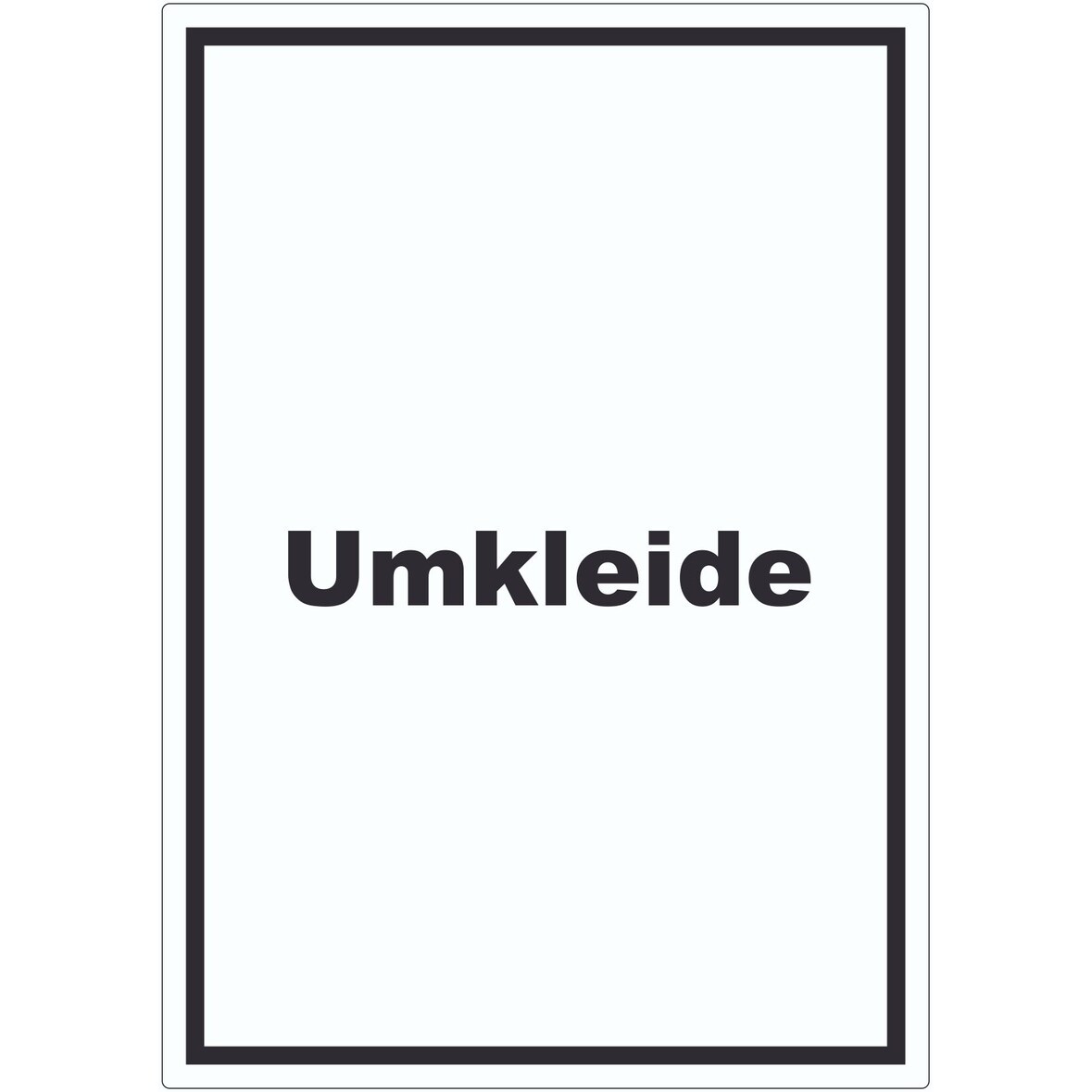 Umkleide Aufkleber mit Text Ankleide Kabine hochkant A5 (148x210mm)